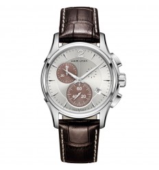 Hamilton Jazzmaster Chrono Cuarzo Esfera plata Piel marrón H32612551