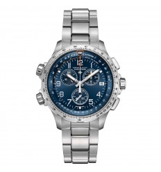 Reloj Hamilton Khaki X-Wind GMT Chrono Cuarzo brazalete acero H77922141