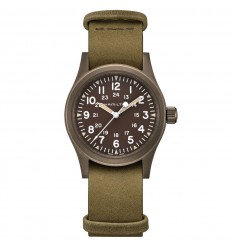 Hamilton Khaki Field Mechanical watch Brown dial leather strap H69449861