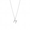 Collar Lotus Silver plata y circonitas letra M LP1958-1/M