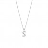 Lotus Silver Necklace silver and zircons letter S LP1958-1/S