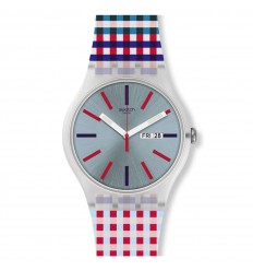 Swatch watch New Gent MERENDA grey dial check strap SUOW709