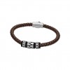 Lotus Style urban men bracelet in brown leather and steel LS2068-2/1