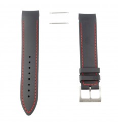 Red rubber stitching strap Hamilton Khaki GMT/ETO/Regatta 21mm H600.776.111