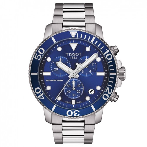 Tissot Seastar 1000 Quartz Chronograph watch Blue dial T1204171104100