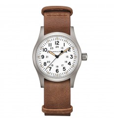 Hamilton Khaki Field Mechanical watch White dial leather strap H69439511