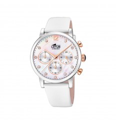 Lotus Trendy Woman watch mother-of-pearl dial white leather strap 18674/1