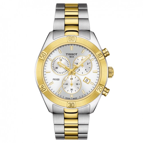 Reloj Tissot PR 100 Sport Chic Crono Bisel oro amarillo T1019172203100