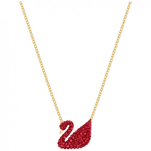 Penjoll Swarovski Iconic Cigne cristalls vermells bany d'or 5465400