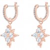 Symbolic Star hoop Swarovski earrings white rose gold plating 5494337