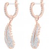 Naughty Swarovski hoop earrings white crystal rose gold plating 5497872