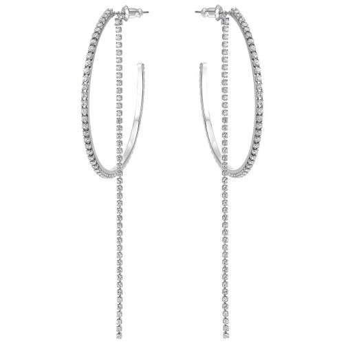Fit Swarovski hoop earrings white crystals stainless steel 5504570