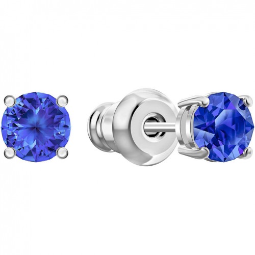 Attract stud Swarovski earrings blue crystals rhodium plating 5512385