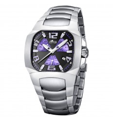 Reloj Lotus Code Hombre Cronógrafo 15501/9 Esfera negra brazalete acero