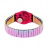 Reloj Swatch Mujer FLEXIPINK Esfera plateada brazalete metálico LP144A