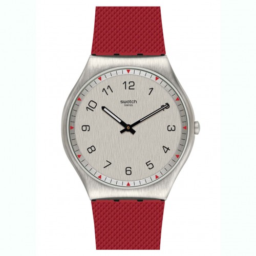 Reloj Swatch Irony SKINROUGE 42mm correa de silicona roja SS07S105