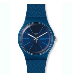Swatch New Gent watch WAVE PATH blue color silicone strap SUON713