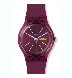 Swatch New Gent watch WINERY purple color silicone strap SUOR709