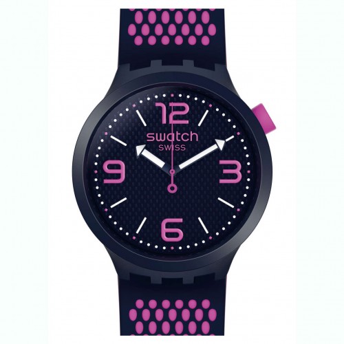 Reloj Swatch Big Bold BBCANDY color negro y violeta SO27N103
