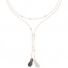 Naughty Swarovski necklace black and white rose gold plating 5495290