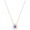 Swarovski Sparkling Dance Pear Necklace Blue Rose gold plating 5465281
